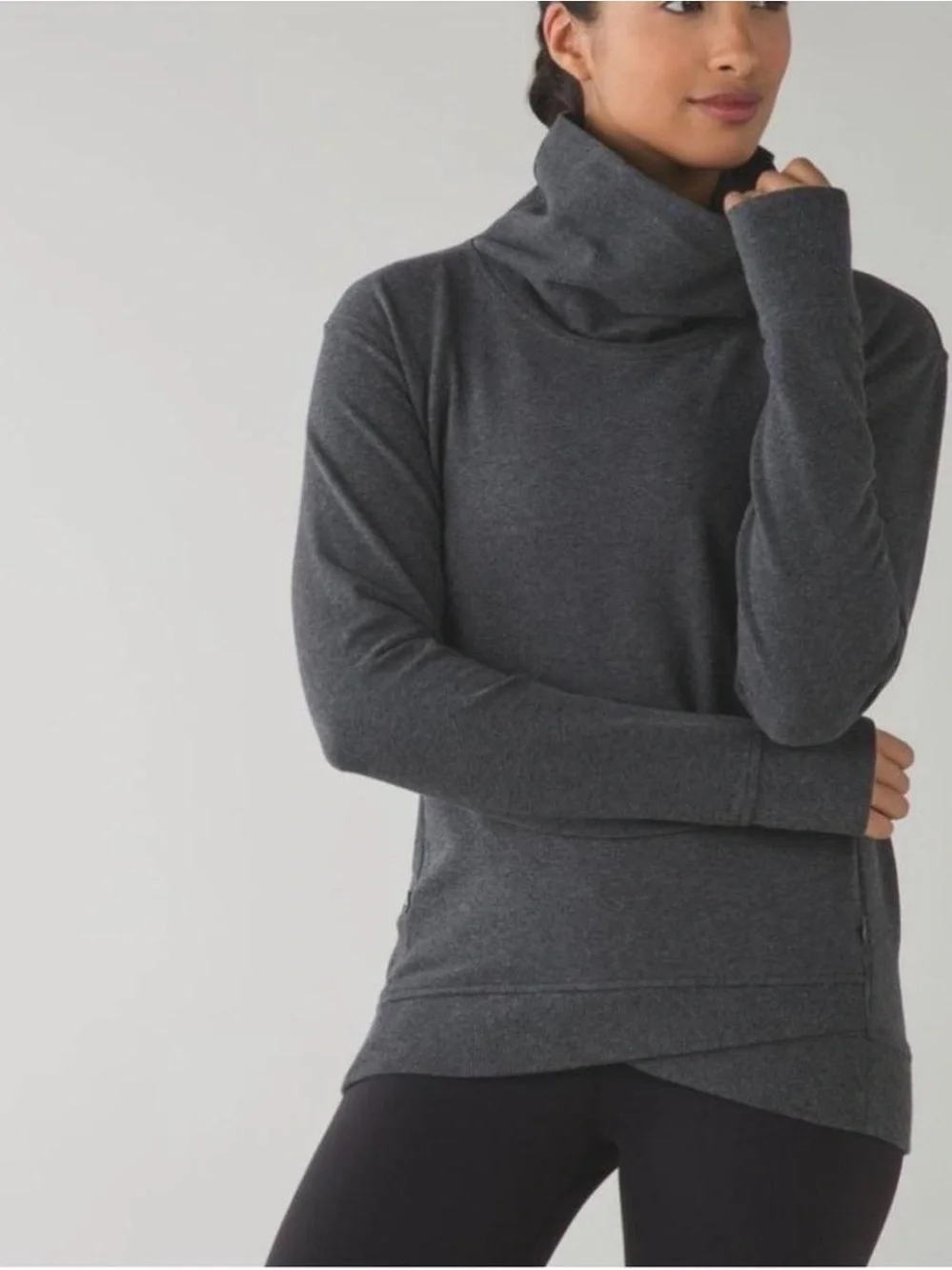 lululemon athletica Charcoal Gray Cowl Neck Pullover Sweatshirt